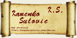 Kamenko Šulović vizit kartica